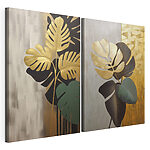 Modulárna tlač na plátno Elegantné listy v sýtych farbách