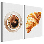 Modulárna tlač na plátno Croissant a šálka kávy
