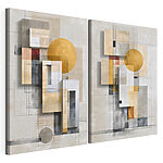 Modulárna tlač na plátno Maľovanie geometrických tvarov a kruhov